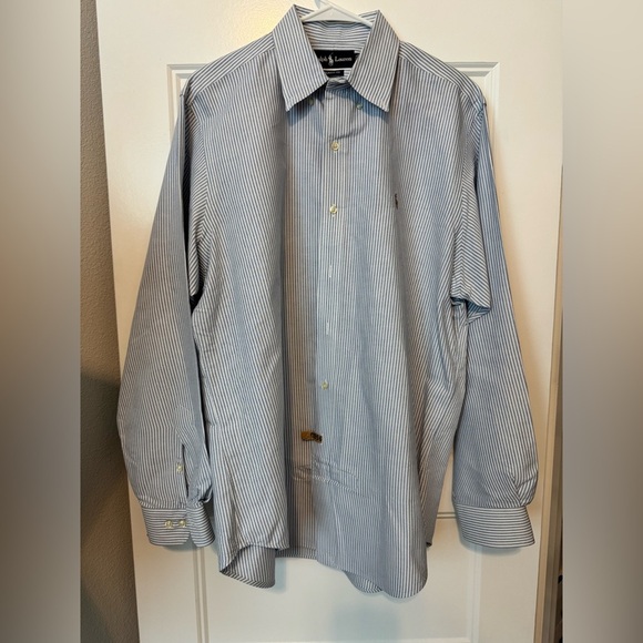 Ralph Lauren Men’s Striped Button Down Classic Fit Size 16-34/35 - Picture 1 of 8